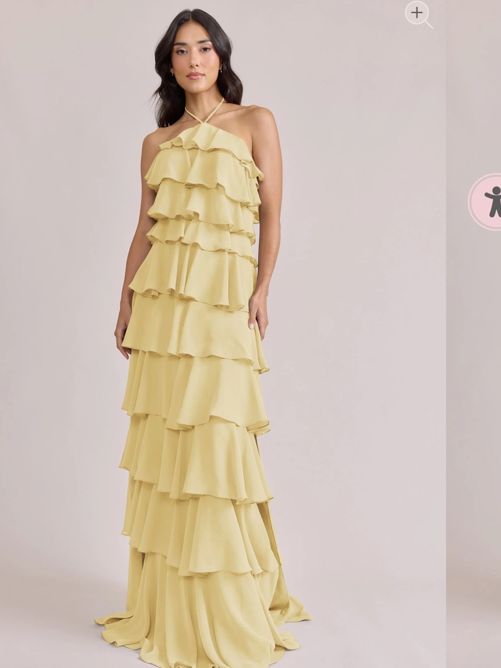 NWT Carrie Chiffon Yellow Revelry Bridesmaid Dress